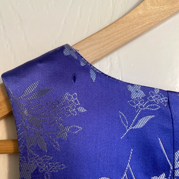 Vintage Lilly Pulitzer Sleeveless Midi Shift Floral Silk Dress Blue Women Size 4 - Picture 8 of 13